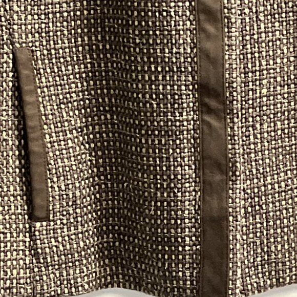 Doncaster Jacket Womans 10 Brown Woven Silk Tweed Blazer Cropped  Dark Academia - Picture 4 of 13